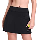 CAMELSPORTS Women's Active Athletic Skort Lightweight Skirt with Pockets Shorts for Running Tennis Golf Black