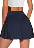 Ekouaer Skirts with Shorts Underneath for Women Pleated Tight Running Skorts