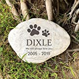 Aveena Personalized Pet Memorial Stones Dog Memorial Stones,Pet Dog Garden Stones Grave Markers Outdoor,Engraved with Name and Dates,11"8"