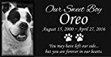 PAIRLERS Dog Memorial Laser Engraved Stone Black Granite Stone Dog Headstone Pet Memorial Stone Dog Memorial Marker with Picture, Customized (12"x6", Photo (D))