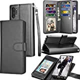 Galaxy Note 10 Plus Case, Galaxy Note 10+ Wallet Case, Luxury Cash Credit Card Slots Holder Carrying Folio Flip PU Leather Cover [Detachable Magnetic Hard Case] Kickstand for Samsung Note10+ [Black]