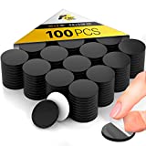 Adhesive Magnets for Crafts - 100 PCs Flexible Round Magnets with Adhesive Backing - Small Sticky Magnets - Magnetic Dots with Adhesive Back are Alternative to Magnetic Tape, Stickers and Strip