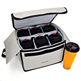 Insulated Drink Carrier for Drink Holder and Food Carrier Delivery Keep Your Drink Cold and Food Hot, Reusable Drink Caddy Bag, Cup Carrier Tote Bag with Dividers Clear Pocket Storage Bag