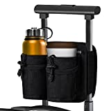 Eloptop Luggage Travel Cup Holder for Different Size Cup Bottle, Drink Beverage Caddy Free Your Hand, Gifts for Travelers for Most Suitcase Handles Black