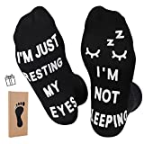 Birthday Gifts for Dad,Men Husband Grandpa Women idea Fathers Day Christmas Im Not Sleeping Just Resting My Eyes Funny socks