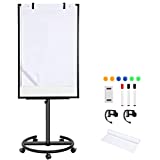 Mobile Whiteboard Dry Erase - 40 x 26 Inches Portable Magnetic White Board Easel Flip Chart Stand with 25 Sheets Paper Pad