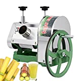 Samger Manual Sugar Cane Juicer Machine Stainless Steel Sugar Cane Juicer Press 110LBS Output per Hour with 2" Large Inlet, 3 Steel Rollers, Handwheel, Sugar Cane Juice Squeezer for Homes and Shops