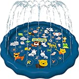 SplashEZ 3-in-1 Splash Pad, Sprinkler for Kids and Wading Pool for Learning  Childrens Sprinkler Pool, 60 Inflatable Water Summer Toys  from A to Z Outdoor Play Mat for Babies & Toddlers