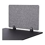 Stand Up Desk Store ReFocus Raw Clamp-On Acoustic Desk Divider Mounted Privacy Panel to Reduce Noise and Visual Distractions (Castle Gray, 23.6" x 16")