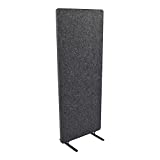 Stand Up Desk Store ReFocus Raw Freestanding Acoustic Desk Divider Privacy Panel to Reduce Noise and Visual Distractions (Anthracite Gray, 23.6" x 62")