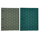 Amazon Basics 3/4 Inch 3-Ring Binder Holds 100 Loose-Leaf Paper Sheets 10.5 X 8 or 11 X 8.5, Starlike Design in Forest Green and Sand Colors  2-Pack