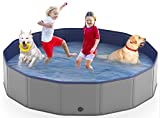Niubya Portable Dog Pool, Foldable Pet Swimming Pool, Anti-Slip Collapsible Pet Bathtub, Hard Plastic Bathing Pool for Pets Dogs and Cats, 71 x 12 Inches