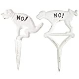 Esschert Design Cast Iron Dog Yard Signs, White