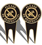 2 Pack No Dog Poop Yard Signs Double Sided Please Be Respectful Sign 6 x 12 Inches No Poop and Pee Dog Yard Warning Sign Sturdy Aluminum Weather Resistant UV Protect Durable Ink Easy to Install