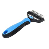 MARS WELLNESS Pet Grooming Brush - Double Sided Shedding and Dematting Tool - Grooming Undercoat Rake for Cats and Dogs - Large