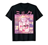 Strawberry Milk Pink Kawaii Anime Aesthetic 90s Milk Carton T-Shirt