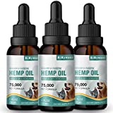 3-Pack Organic Hemp Oil for Pets, Dogs and Cats, Supports Calming Pain Anxiety Stress Hip Joint Immunity Health, Made from Natural Hemp Seed Oil