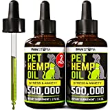 (2 Pack) Hemp Oil for Dogs and Cats - Anxiety and Stress Relief - Dog Calming Aid - Hip and Joint Pain Relief Support -and Skin Health - Rich in Omega 3-6-9 - Pet Hemp Oil Drops Treats - Made in USA