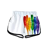 URVIP Women Rainbow LGBT Pride Swim Trunks 3D Printed Surfing Beach Board Shorts Rainbow-05 XL