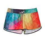 SURF CUZ Women's Prisma Board Short Quick Dry Fabric Women Swim Shorts for Beach Or Swim Multi X-Large