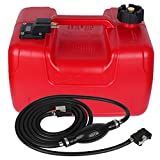 3 Gallon/12L Rectangular Portable Boat Fuel Tank with Hose Connector for Marine Outboard Motor Fuel Tank - Red (1pack)