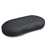 UpaClaire Clip-on Glasses Case Slim Hard Shell Ultra-light Retro Flat Glasses Storage Box Compression Resistant Black