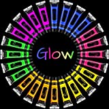 NewWay Glow in the UV Dark Body Paint Luminous Neon Paint, 1 FL.Oz x 24 Pcs in 6 Colors Party Supplies Black light Paint Water Soluble UV Light Makeup for Party Cosplay