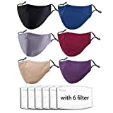 6-Pack-Unisex Cotton Cloth Fabric with Adjustable Ear Loops-Replacement Filters