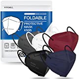 KN95 Face Mask 50 PCs, WWDOLL Multiple Colour 5 Layers KN95 Masks, Dispoasable Masks Respirator for Protection(Black, White, Grey, Red, Purple)