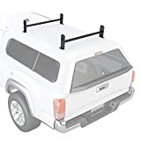 AA-Racks Model DX36 Universal Pickup Truck Cap & Topper 2 Bar Ladder Roof Van Rack System Adjustable Steel Cross Bars - Sandy Black