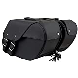 Milwaukee Leather SH669ZB Large Black Two Straps PVC Zip Off Throw Over Motorcycle Saddlebags - One Size