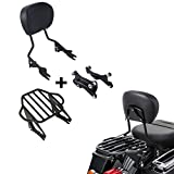 XFMT Detachable Passenger Backrest Sissy Bar With Two-Up Luggage Rack and 4 Point Docking Hardware Kits Fit For Harley Touring 2014-2022