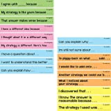 Really Good Stuff Math Talk Sentence Stems Display  Set of 18, 19 by 2" Laminated Strips  Help Students Develop Language to Agree, Disagree, Clarify, Explain, and Add On to Class Math Discussions