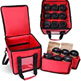 2TUFF Insulated Drink Carrier for Delivery - Reusable Drink Caddy with Handle and Shoulder Strap for Food Delivery and Takeout, Portable Cup Carrier Bag - Coffee Caddy Keeps Up To 9 Hot or Cold Drinks