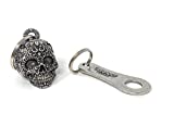 Bravo Bells 3-D Sugar Skull Biker Bell with Bell Hanger - Motorcycle Biker Bell Accessory or Key Chain for Luck