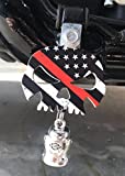 Kustom Cycle Parts Universal Thin Red Line Skull Bell Hanger - Bolt and Ring Included (Bell Not Included). Fits all Harley Davidson Motorcycles & More! Proudly MADE IN THE USA!