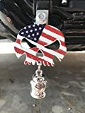 Kustom Cycle Parts Universal American Flag Skull Bell Hanger - Bolt and Ring Included. Fits all Harley Davidson Motorcycles & More! Proudly MADE IN THE USA! (No Bell)