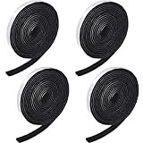 4 Rolls 120 Inch Felt Strip Adhesive Self Sticky Felt Strips Polyester Felt Strip with Adhesive Backing Protecting Furniture and Freedom DIY Adhesive (0.5 Inch,Black)