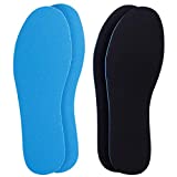 Amitataha 2 Pairs Breathable Insoles, Super-Soft, Sweat-Absorbent, Double-Colored and Double-Layered Shoe Inserts of Foam That Fit in Any Shoes (Blue/Black, 9.5-12 Women/8-9 Men)