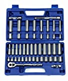 Williams JHW50666 47-Piece 3/8-Inch Drive Socket and Drive Tool Set With Compact Case- 6 & 12 Point SAE & Metric