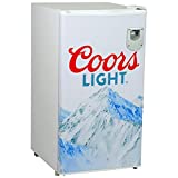 Coors Light Rocky Mountain Compact Fridge with Bottle Opener, 90 L/ 95 Quart 3.2 Cubic Foot for Snacks,Beverages, Juice, Beer, Den, Dorm, Office, Games Room, or RV