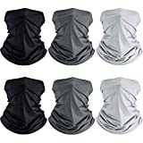 6 Pieces Neck Gaiters Reusable Face Scarf Summer Face Mask Uv Protection Mens Breathable Balaclava, Polyester