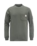 BOCOMAL Flame Resistant Shirt 100% Cotton NFPA2112 7oz Gray Men's FR T Shirt