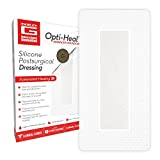 Neo G Opti-Heal Silicone Surgical Dressing  Sterile Adhesive Bandages for Surgical Wounds, Cuts, Abrasions - Absorbent Barrier Island Dressing 4x8 - Waterproof Bandages Post Surgical- 2 Pack