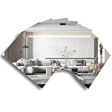 AULIGET 100-Piece Peel and Stick Backsplash Mirror Tile, 3" x 6" Stick on Wall Tiles for Backsplash Kitchen, Bathroom (Silver)