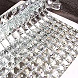 Diflart Peel and Stick Silver Mirror Glass Mosaic Tile Crystal Diamond Chip Self Adhensive 3D Wall Sticker Pack of 5 Sq.ft