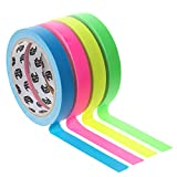 Bates- Colored Gaffers Tape, 4 Pack, Neon Colors, 0.65 Inch x 11 Yards, Gaffers Tape, Gaff Tape, Spike Tape, Neon Gaffer, Gaffers Tape Color, Fluorescent Spike Tape, Gaffing Tape.