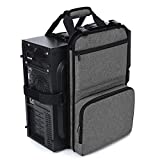 Trunab PC Tower Carrying Strap with Handle, Desktop Computer Case Belt Holder with Pockets for Keyboard, Cable, Headphone, Mouse, Ideal for Transporting On The Go, Grey - Patented Design