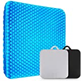 XSIUYU Extra-Large Gel Seat Cushion, Breathable Honeycomb Design Chair Cushions, Tailbone Pain Relief Egg Seat Cushion Butt Pillow, Chair Cushion For Office Chair Car Wheelchair Home Desk Chair - Blue