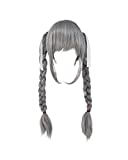 Cosplay.fm Women's Peko Cosplay Wig Two Braids Ultimate Swordswoman Wig Grey